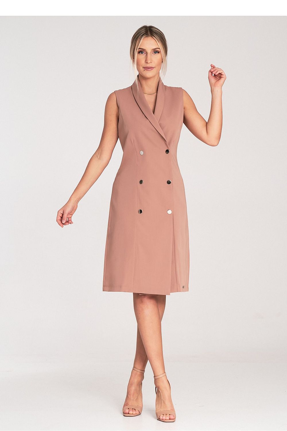 Midi Kleid Damen beige marineblau grün Alltag