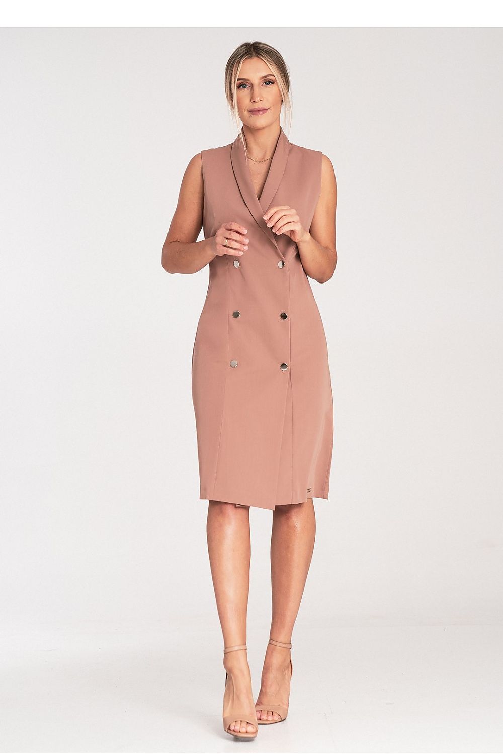 Midi Kleid Damen beige marineblau grün Alltag