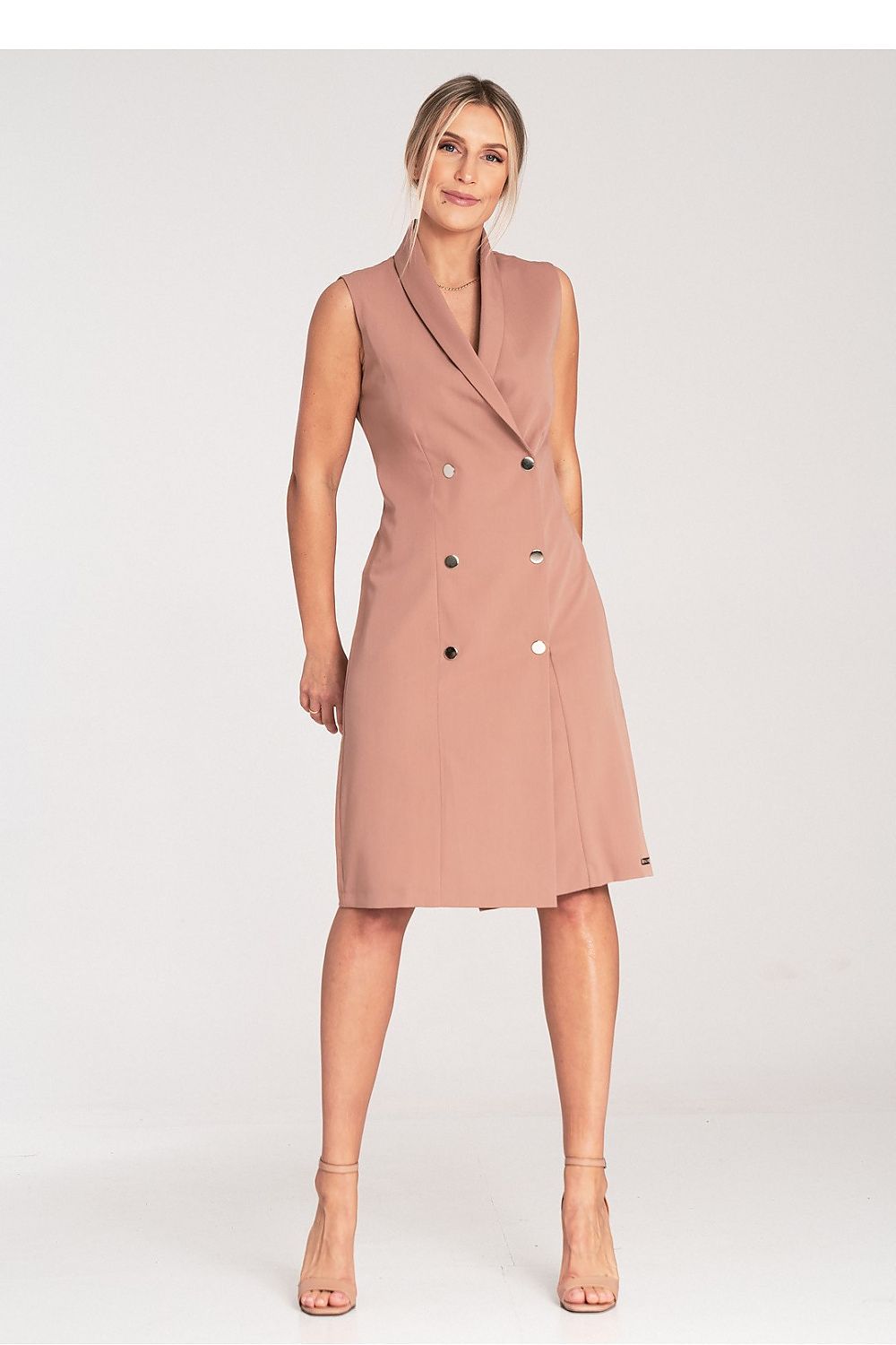 Midi Kleid Damen beige marineblau grün Alltag