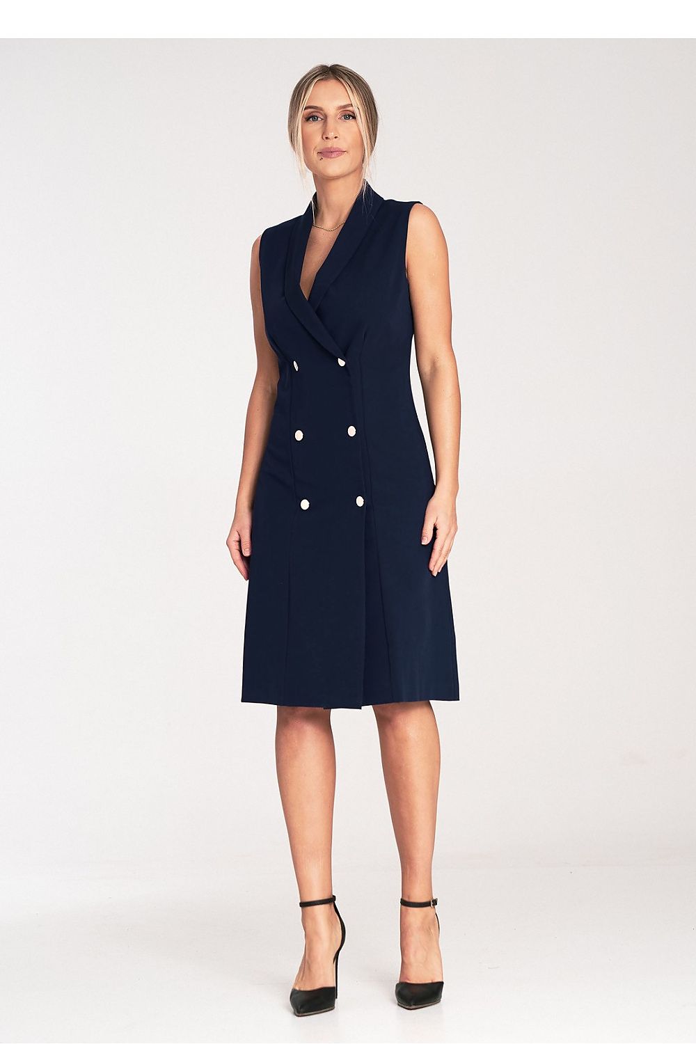 Midi Kleid Damen beige marineblau grün Alltag