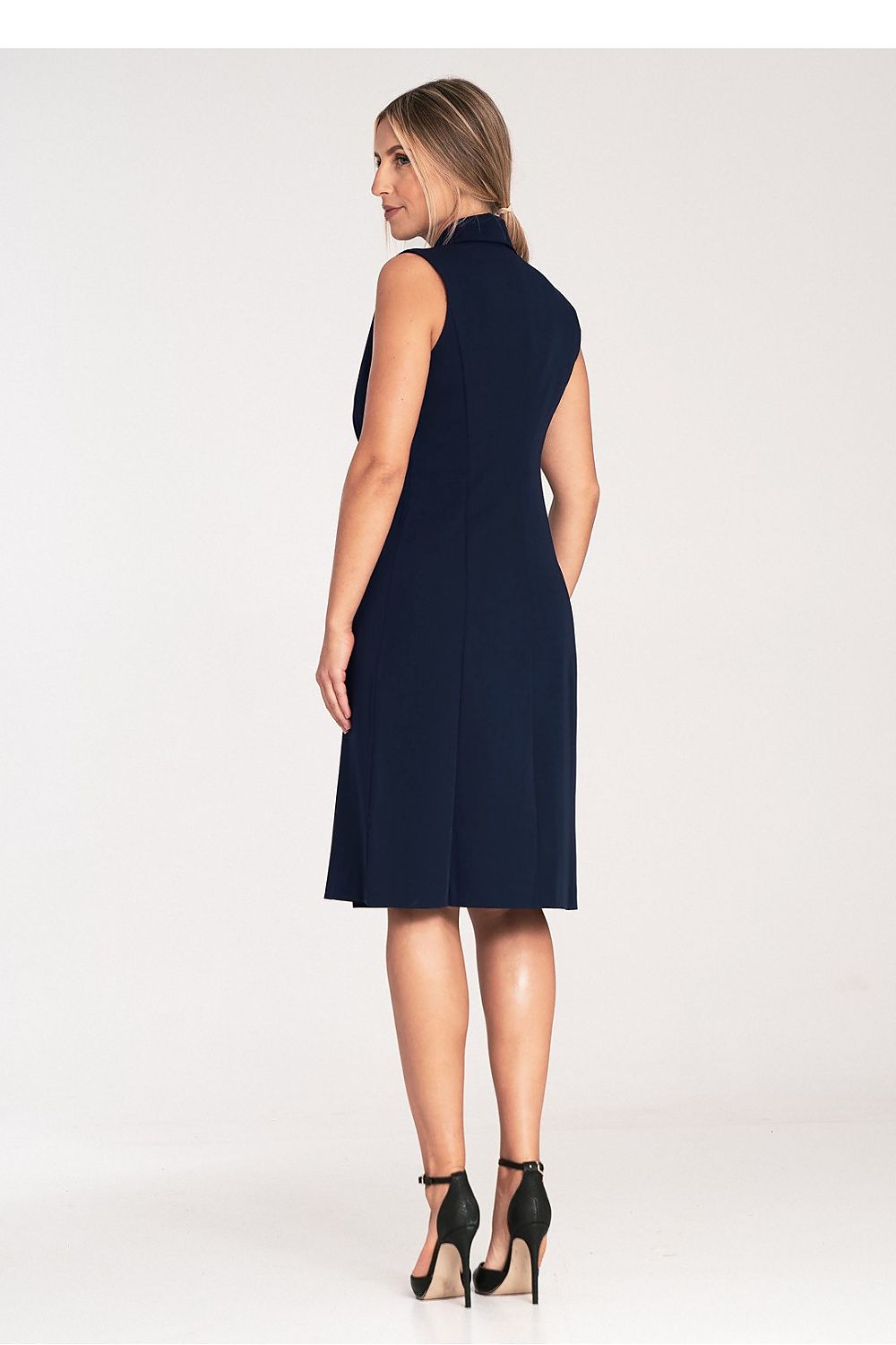 Midi Kleid Damen beige marineblau grün Alltag