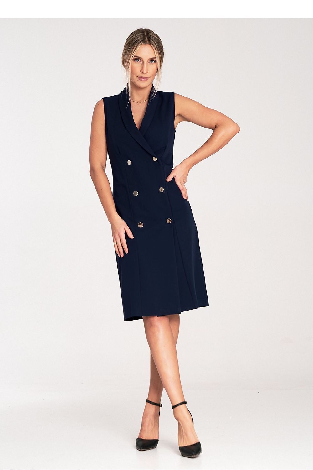 Midi Kleid Damen beige marineblau grün Alltag