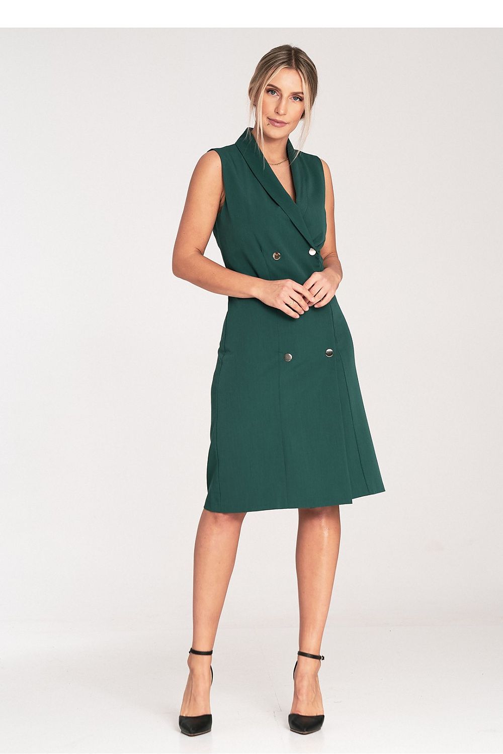 Midi Kleid Damen beige marineblau grün Alltag