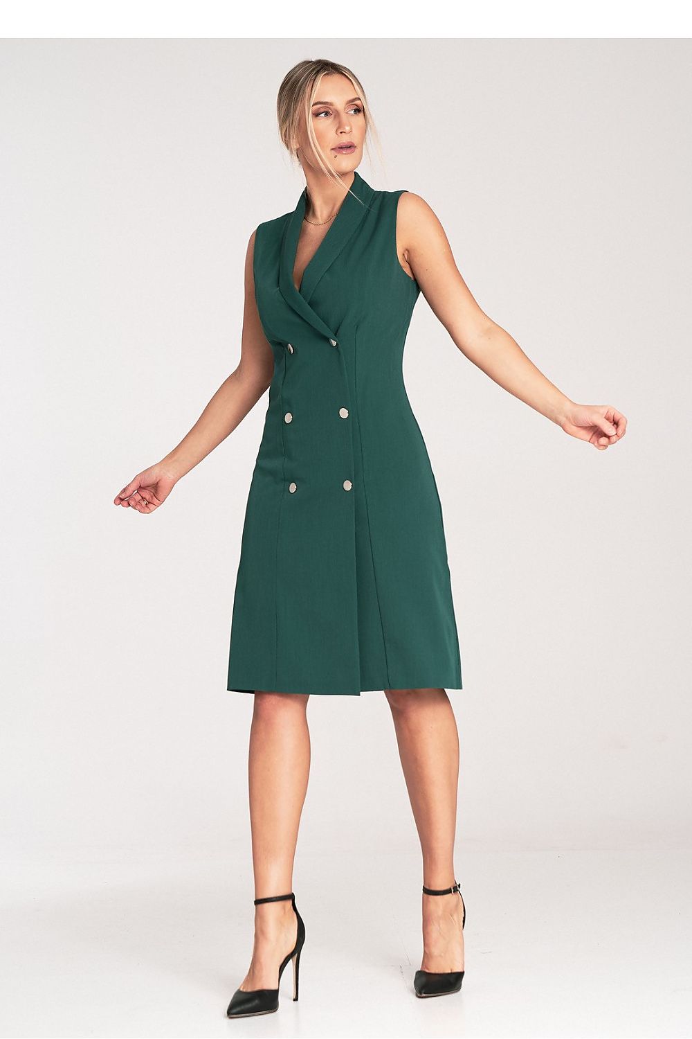 Midi Kleid Damen beige marineblau grün Alltag