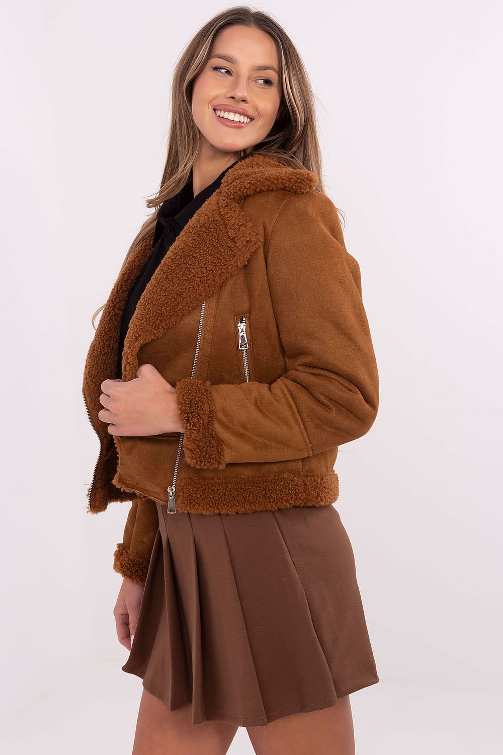 Ramonjacke Damen Schaffell warm kurz Herbst Winter