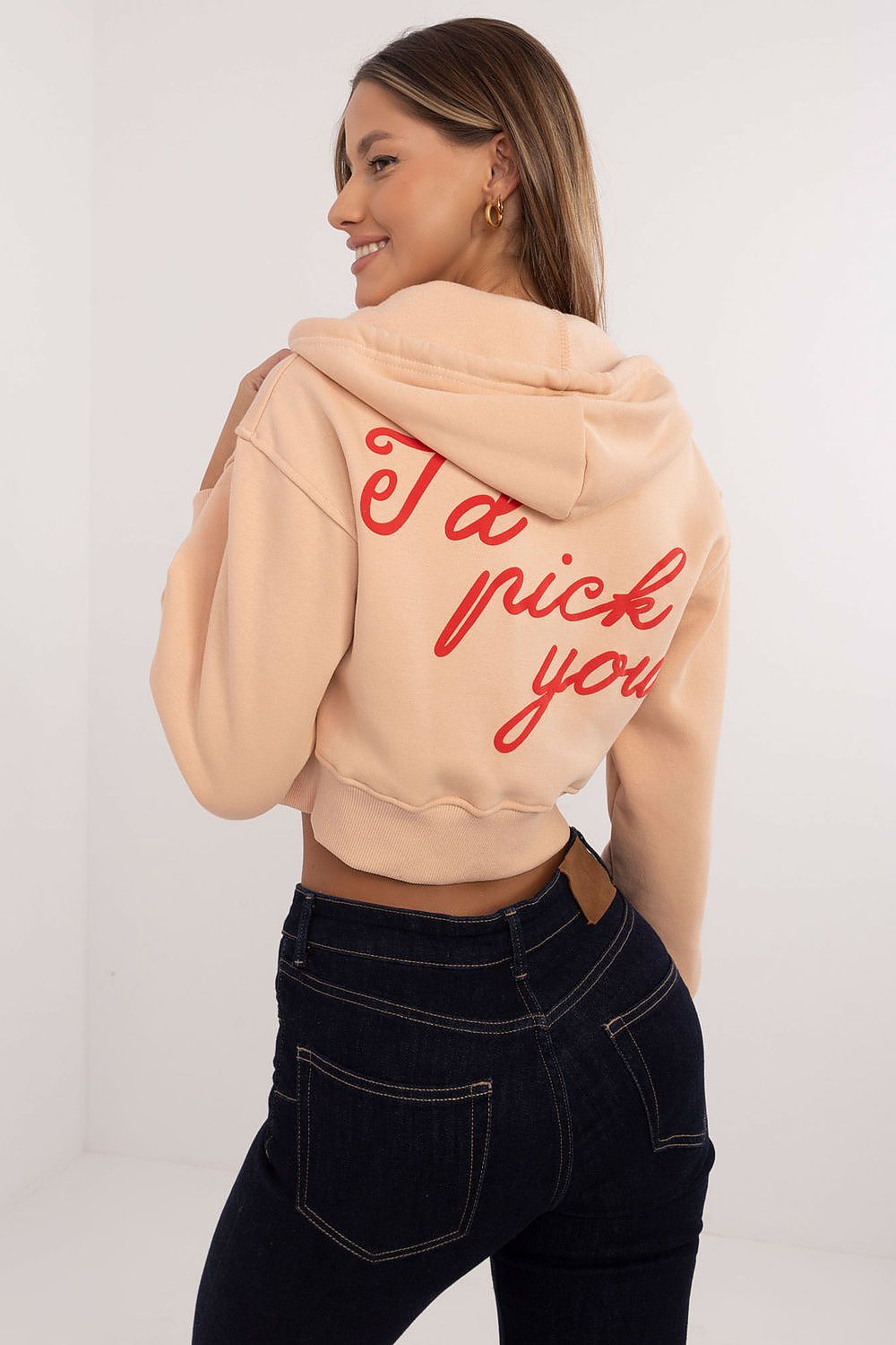 Damen Kapuzen-Sweatshirt mit Reißverschluss – Kurz & Cozy