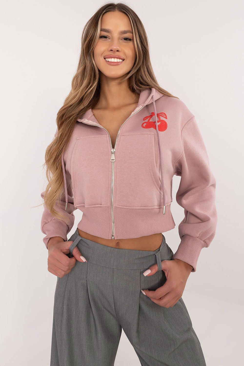 Damen Kapuzen-Sweatshirt mit Reißverschluss – Kurz & Cozy