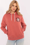 Hoodie Damen Kapuze Print Fleece warm