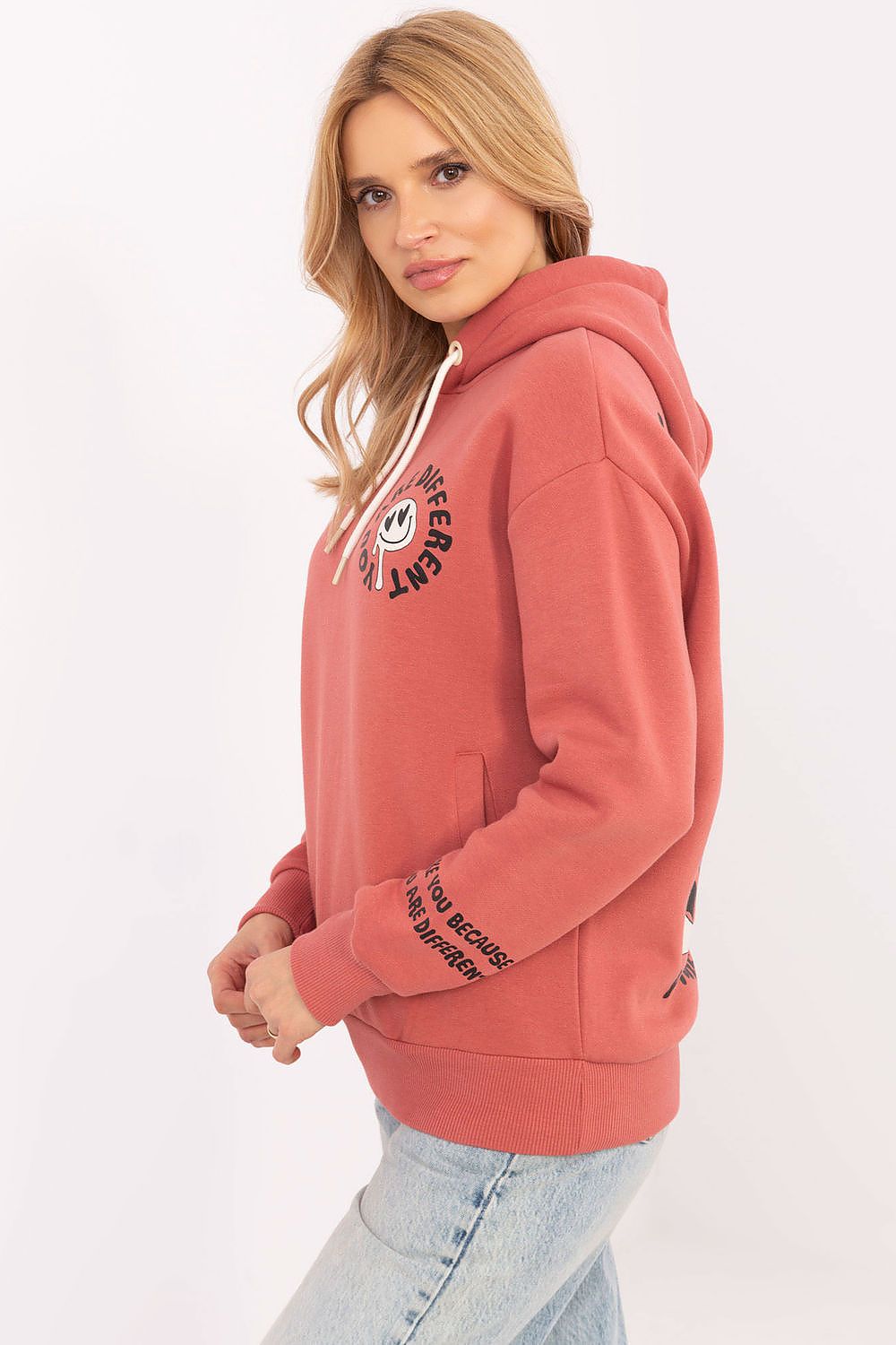 Hoodie Damen Kapuze Print Fleece warm