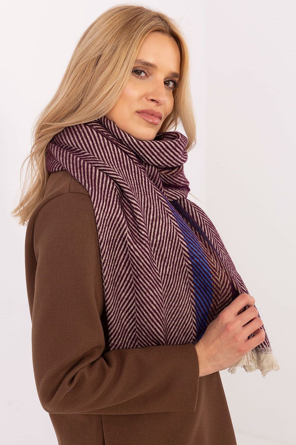 Schal Damen Lang Gestreift - Winter Schal Fransen
