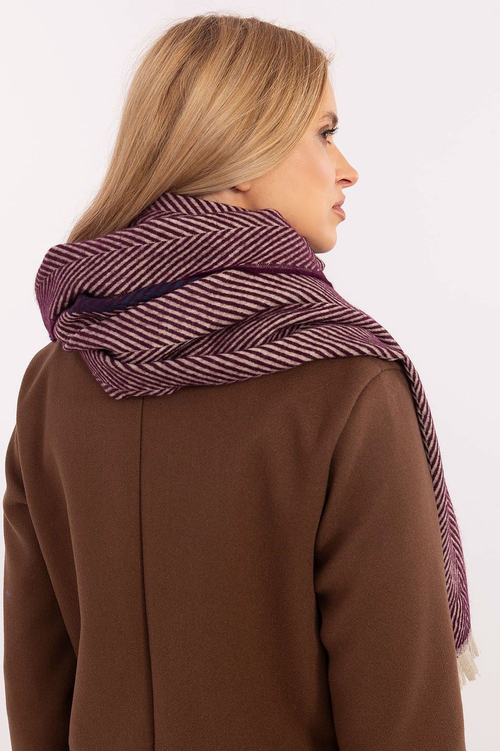 Schal Damen Lang Gestreift - Winter Schal Fransen