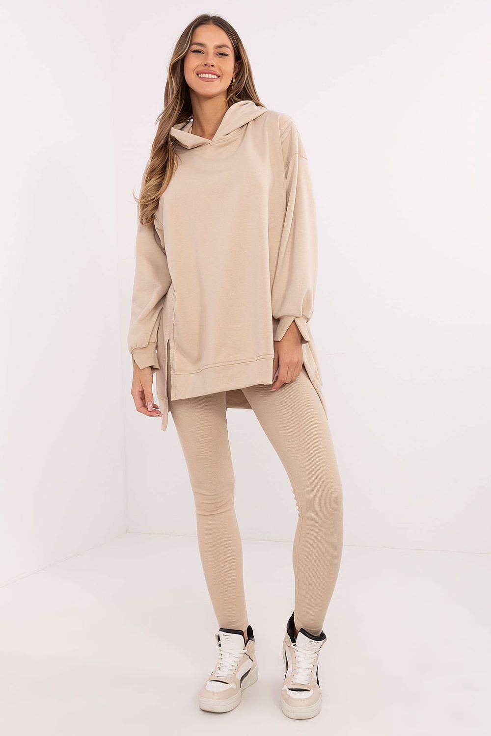 Hoodie Set Damen langer Pullover & Leggings Baumwolle – Casual