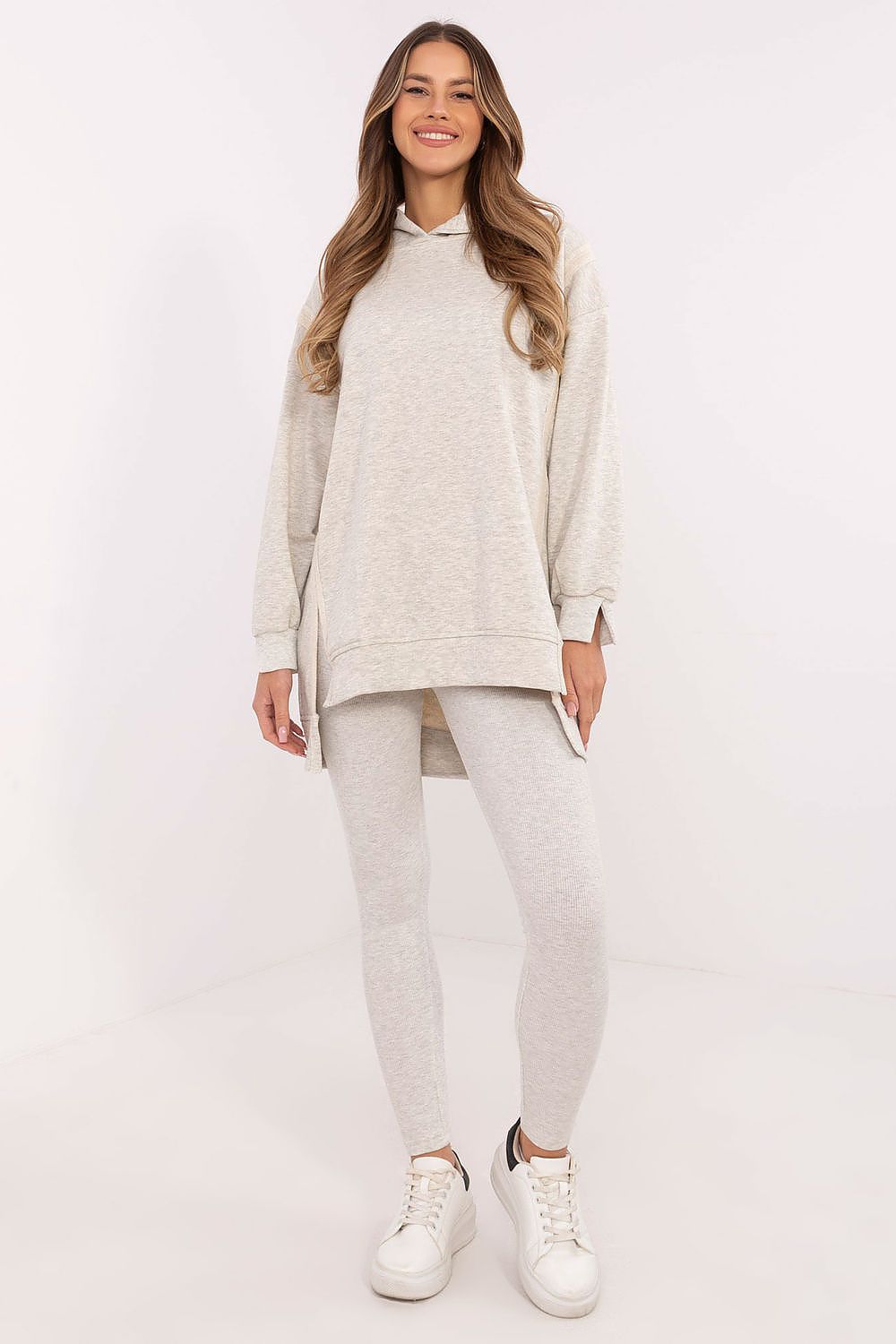 Hoodie Set Damen langer Pullover & Leggings Baumwolle – Casual
