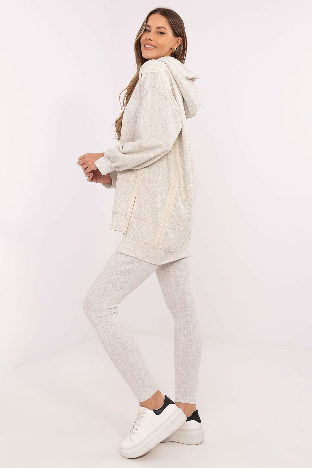 Hoodie Set Damen langer Pullover & Leggings Baumwolle – Casual