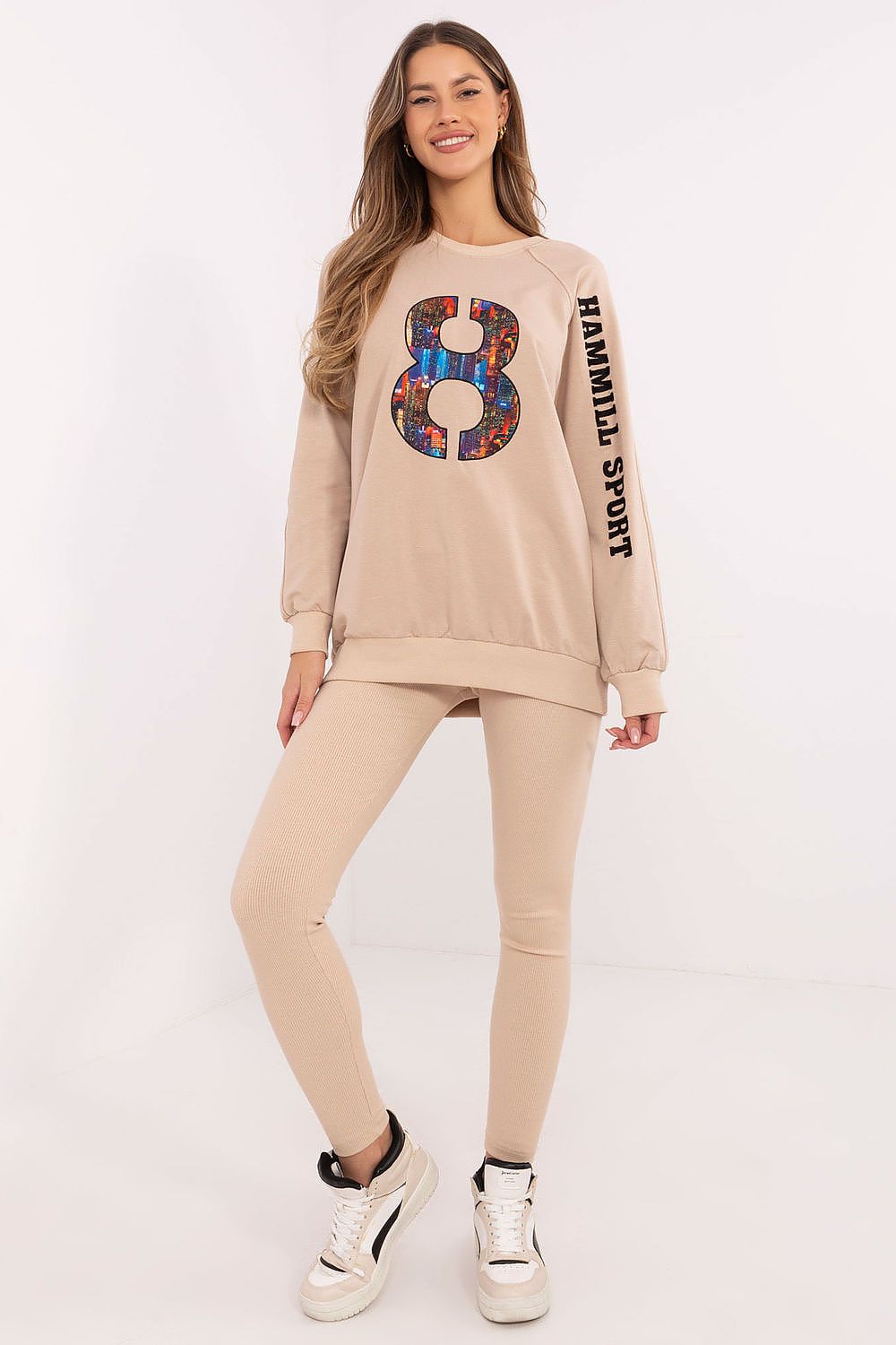 Pullover Set Damen Sweatshirt & Leggings Baumwolle – Lässig & Warm