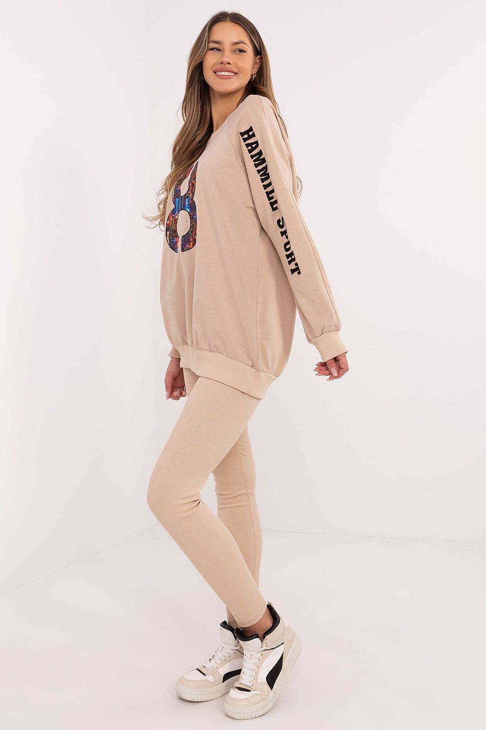 Pullover Set Damen Sweatshirt & Leggings Baumwolle – Lässig & Warm
