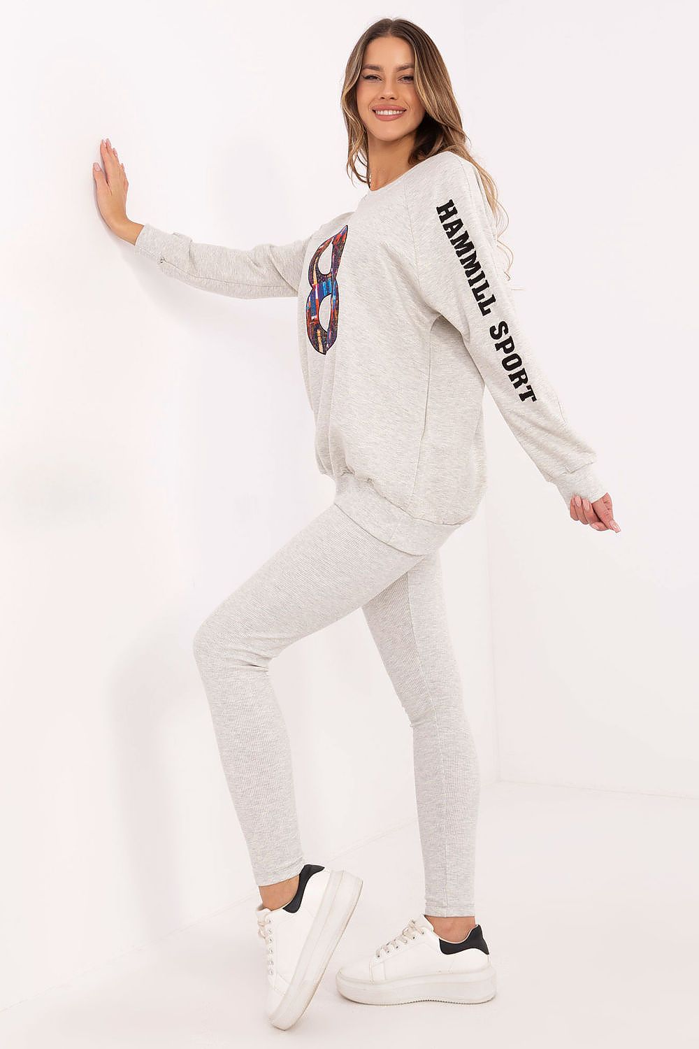 Pullover Set Damen Sweatshirt & Leggings Baumwolle – Lässig & Warm