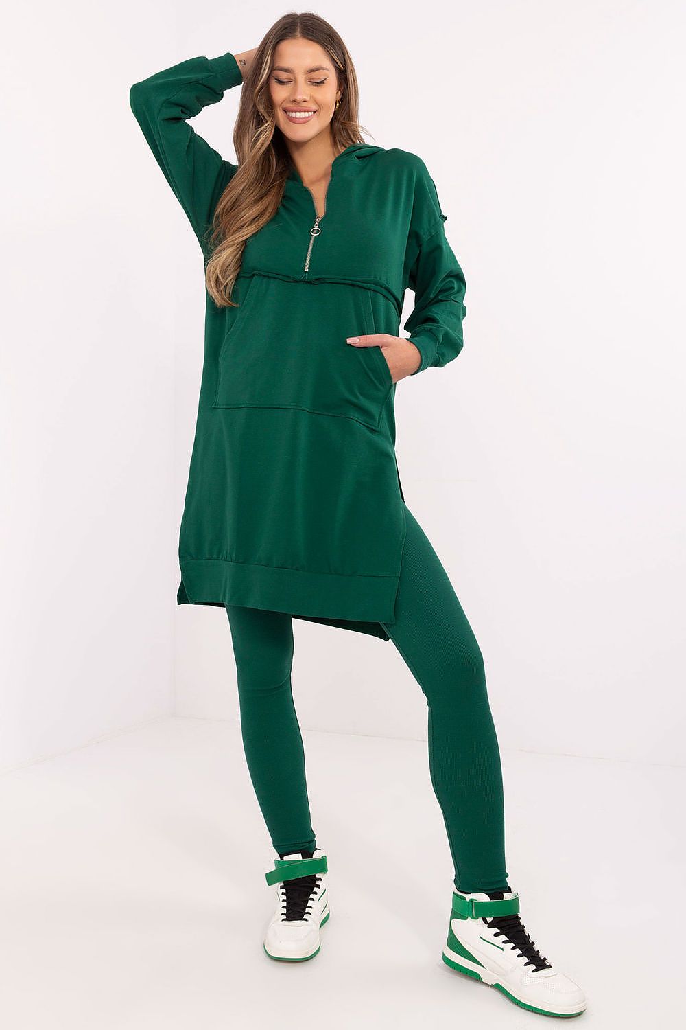 Hoodie Set Damen Kangurutasche & Leggings Baumwolle – 5 Farben