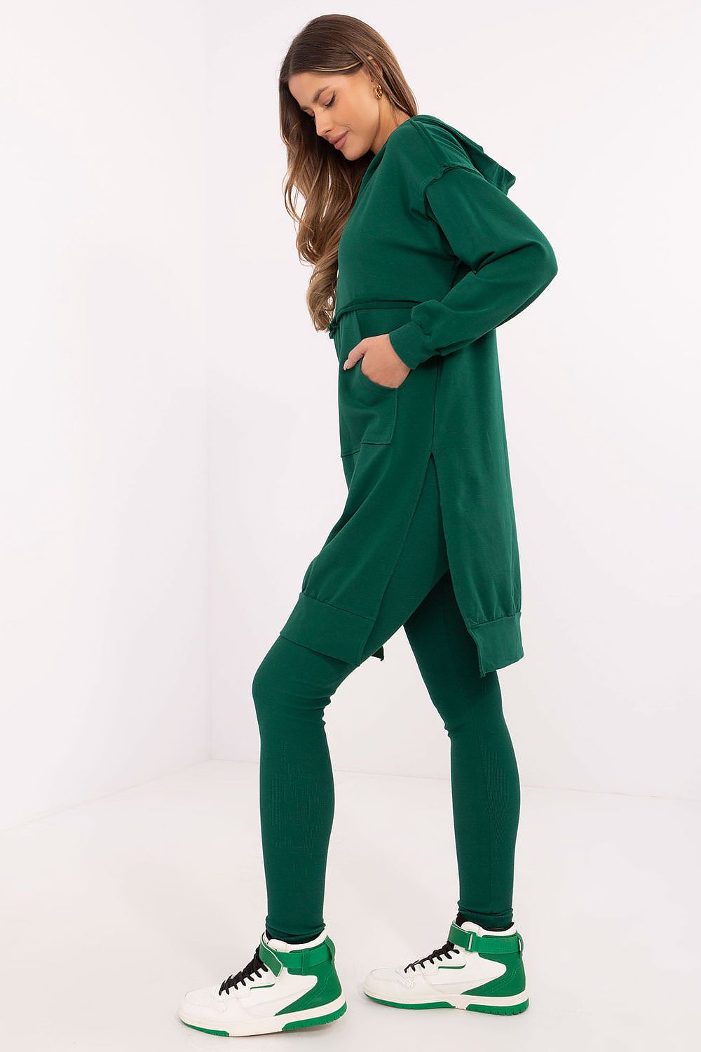 Hoodie Set Damen Kangurutasche & Leggings Baumwolle – 5 Farben
