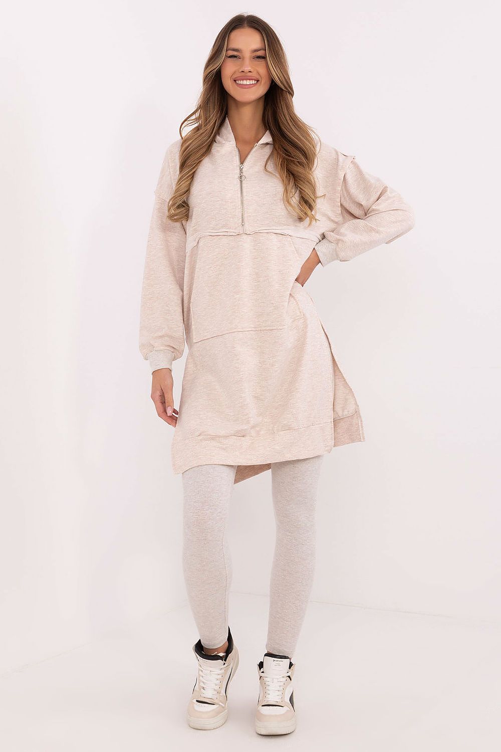 Hoodie Set Damen Kangurutasche & Leggings Baumwolle – 5 Farben