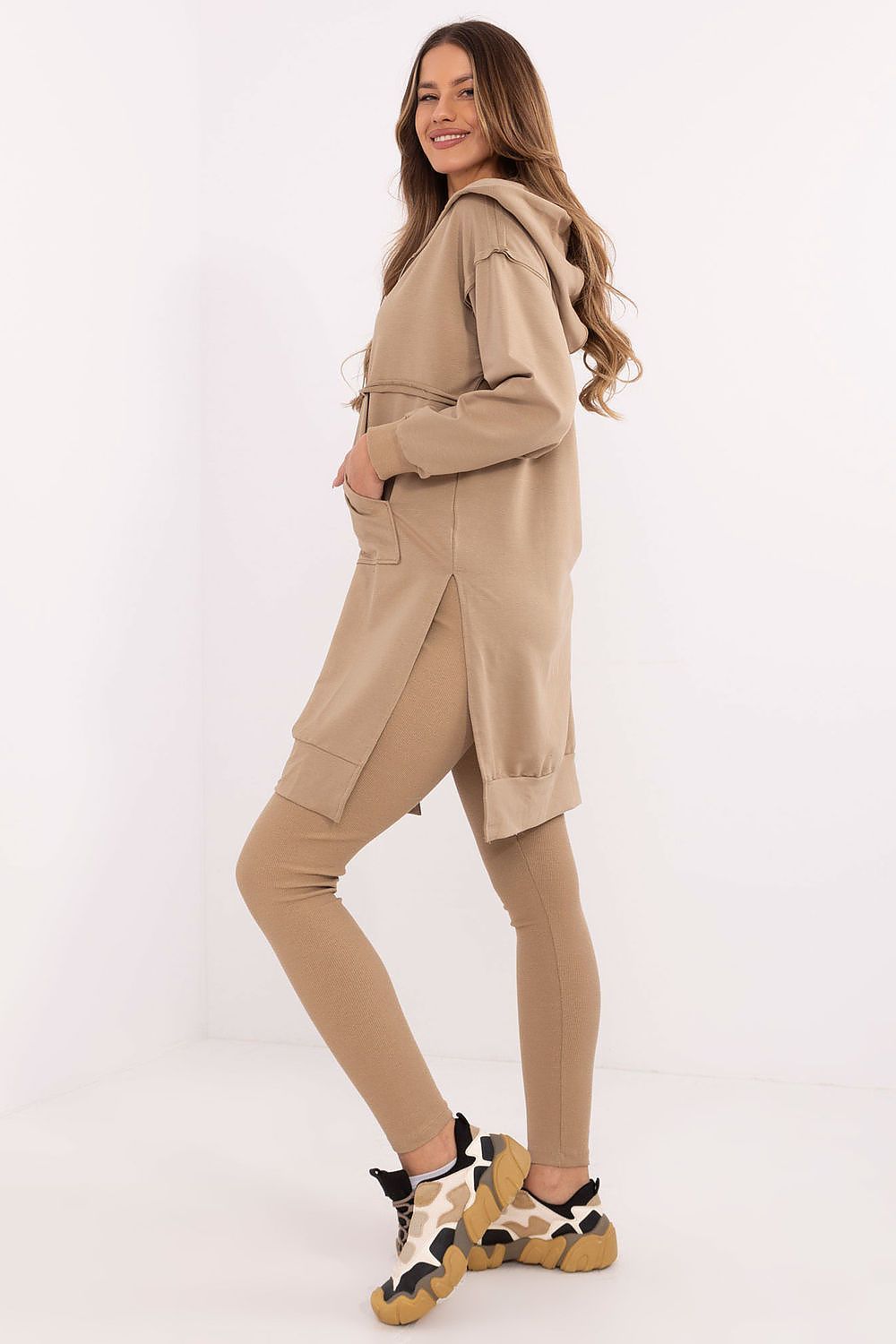 Hoodie Set Damen Kangurutasche & Leggings Baumwolle – 5 Farben