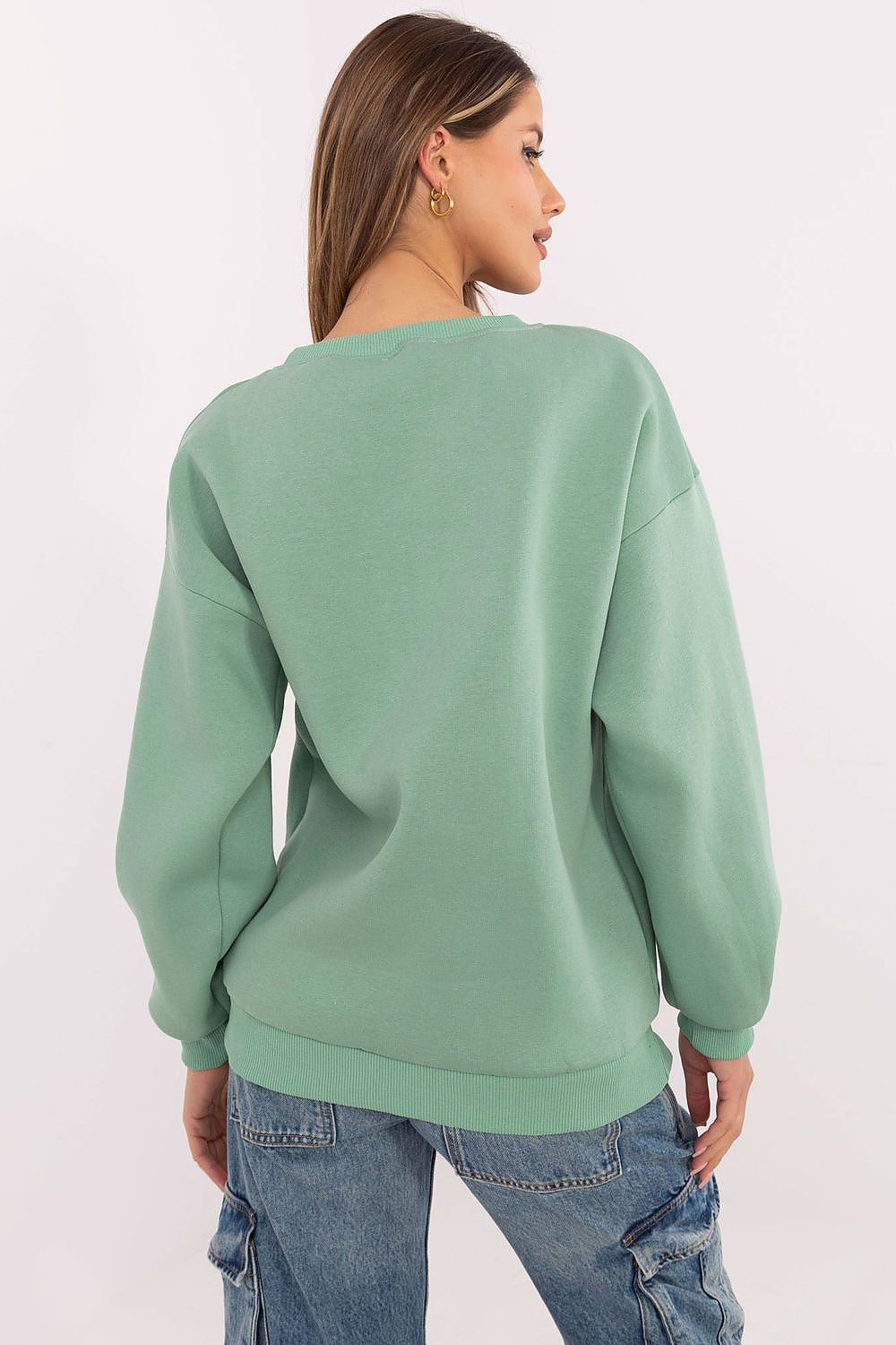 Sweatshirt Damen Rundhals Print Baumwolle – Casual & Warm