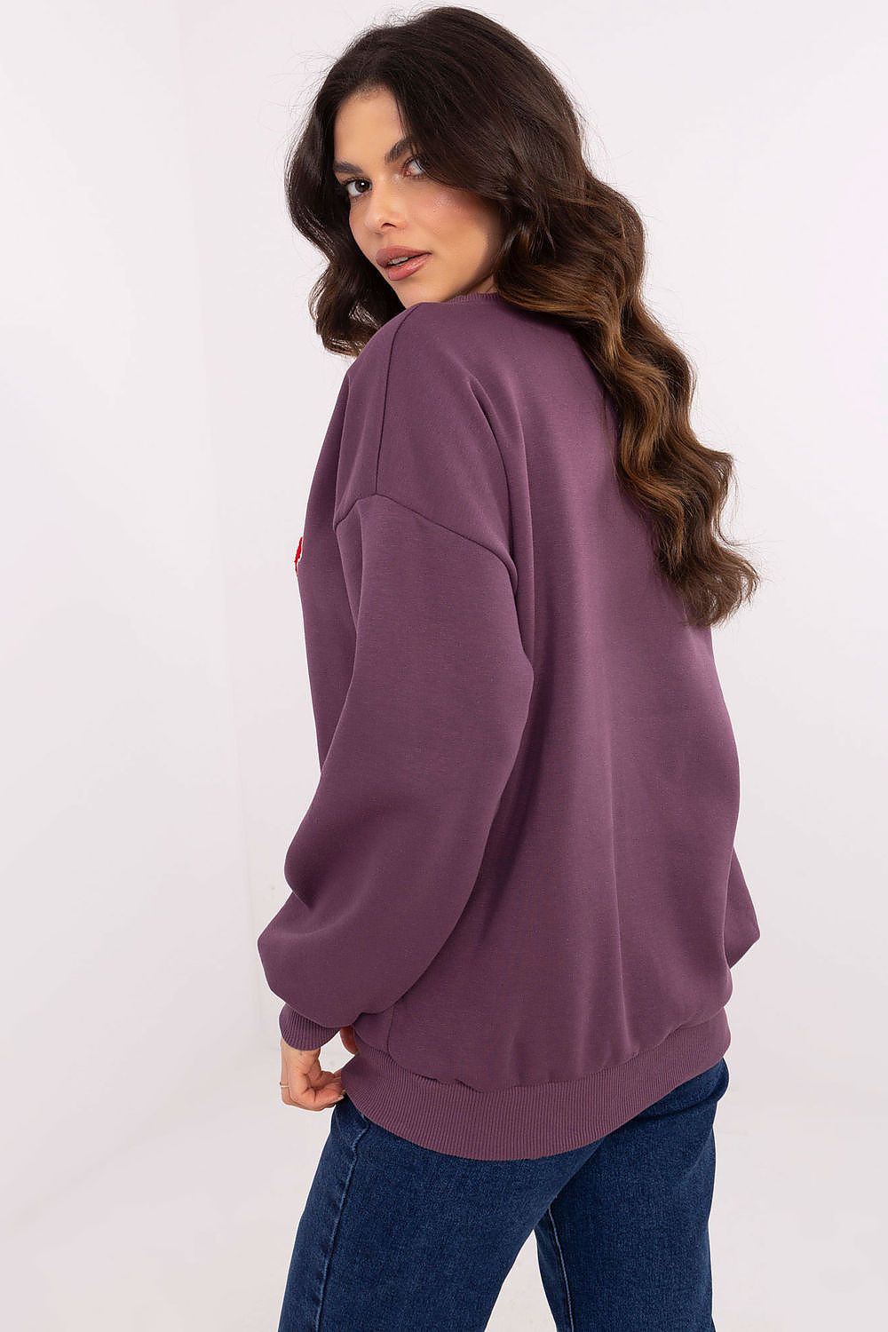 Sweatshirt Damen Rundhals Print Baumwolle – Casual & Warm