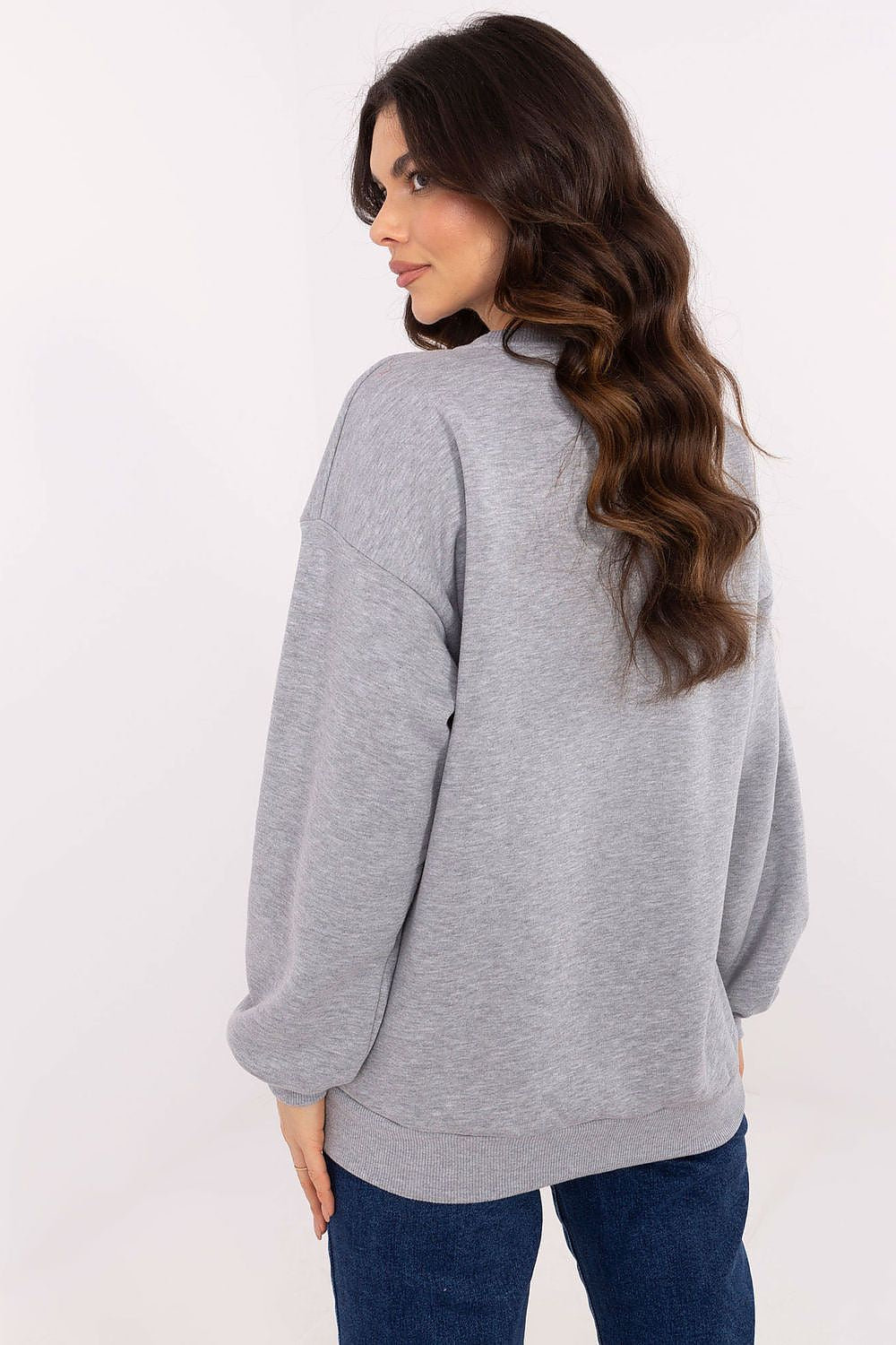 Sweatshirt Damen Rundhals Print Baumwolle – Casual & Warm