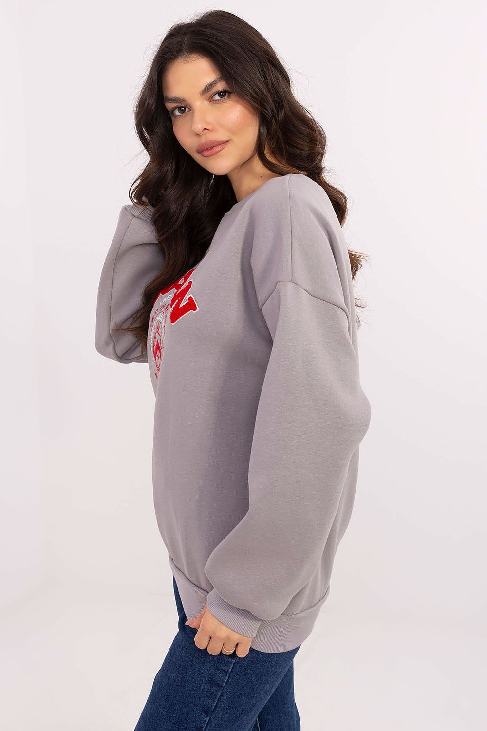 Sweatshirt Damen Rundhals Print Baumwolle – Casual & Warm