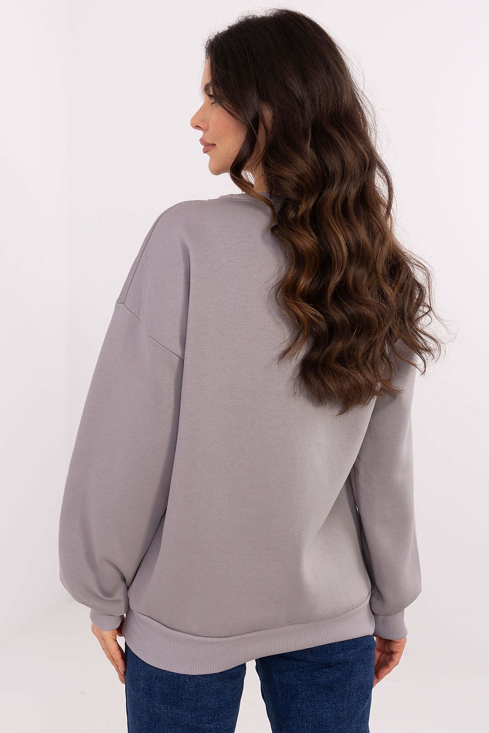 Sweatshirt Damen Rundhals Print Baumwolle – Casual & Warm