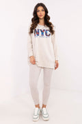 Sweatshirt Set Damen Print & Leggings Baumwolle – Bequem & Stylisch