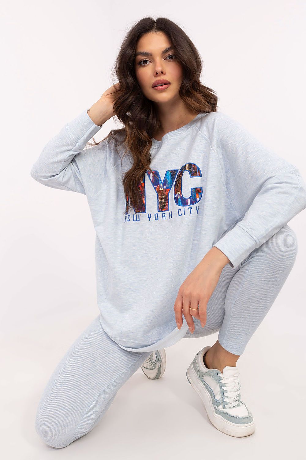 Sweatshirt Set Damen Print & Leggings Baumwolle – Bequem & Stylisch