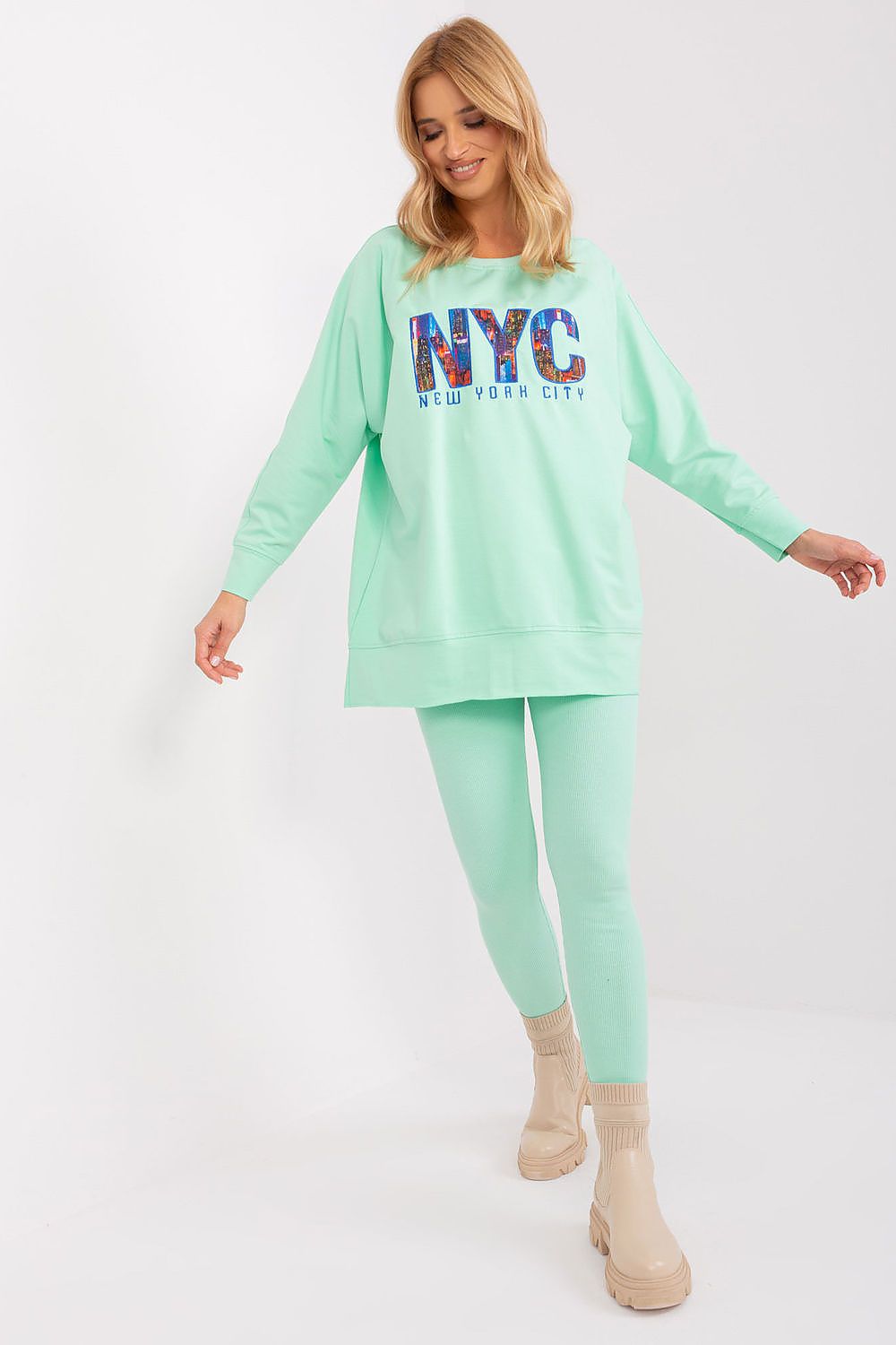 Sweatshirt Set Damen Print & Leggings Baumwolle – Bequem & Stylisch