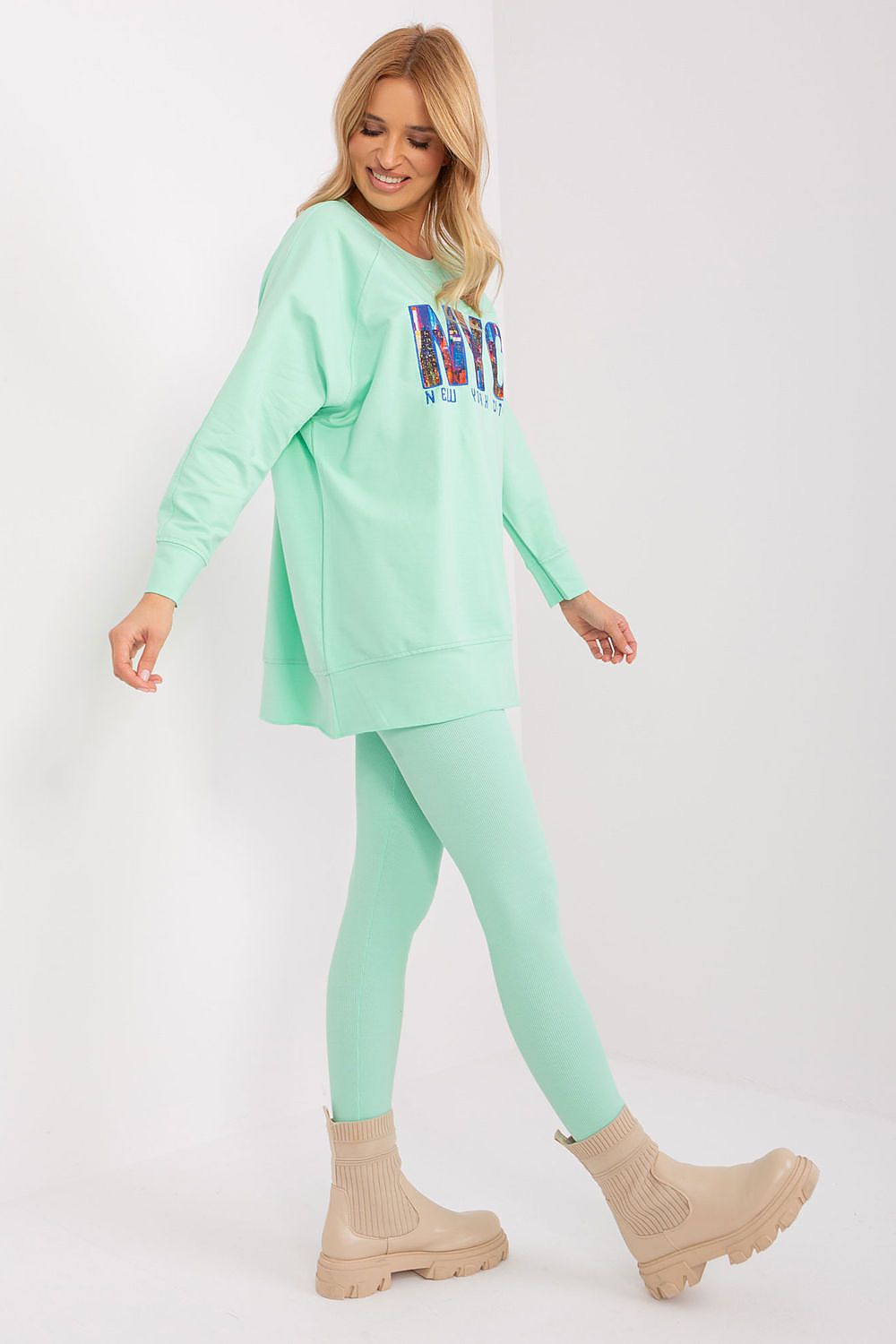 Sweatshirt Set Damen Print & Leggings Baumwolle – Bequem & Stylisch