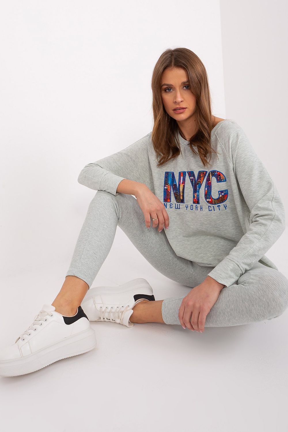 Sweatshirt Set Damen Print & Leggings Baumwolle – Bequem & Stylisch