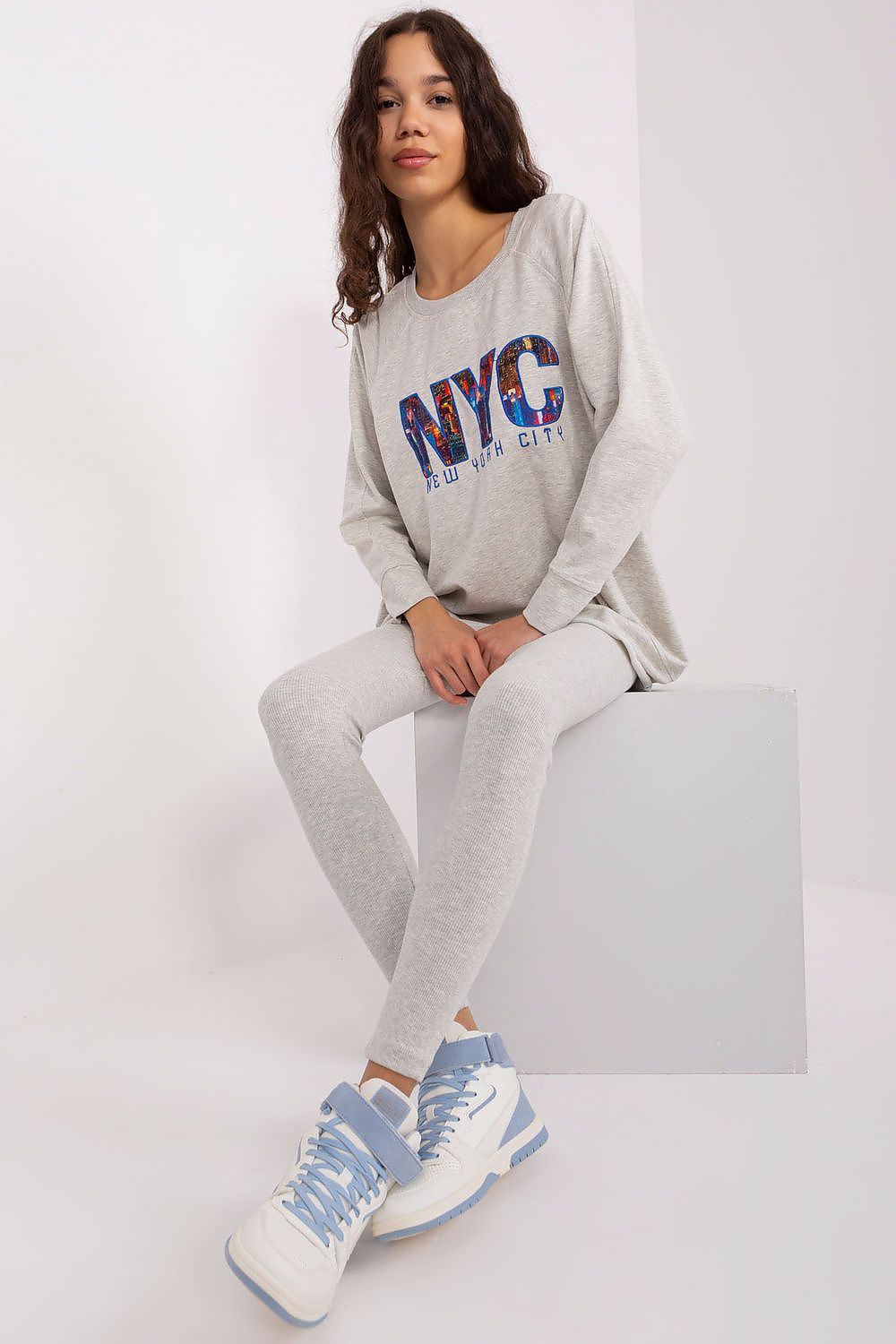 Sweatshirt Set Damen Print & Leggings Baumwolle – Bequem & Stylisch