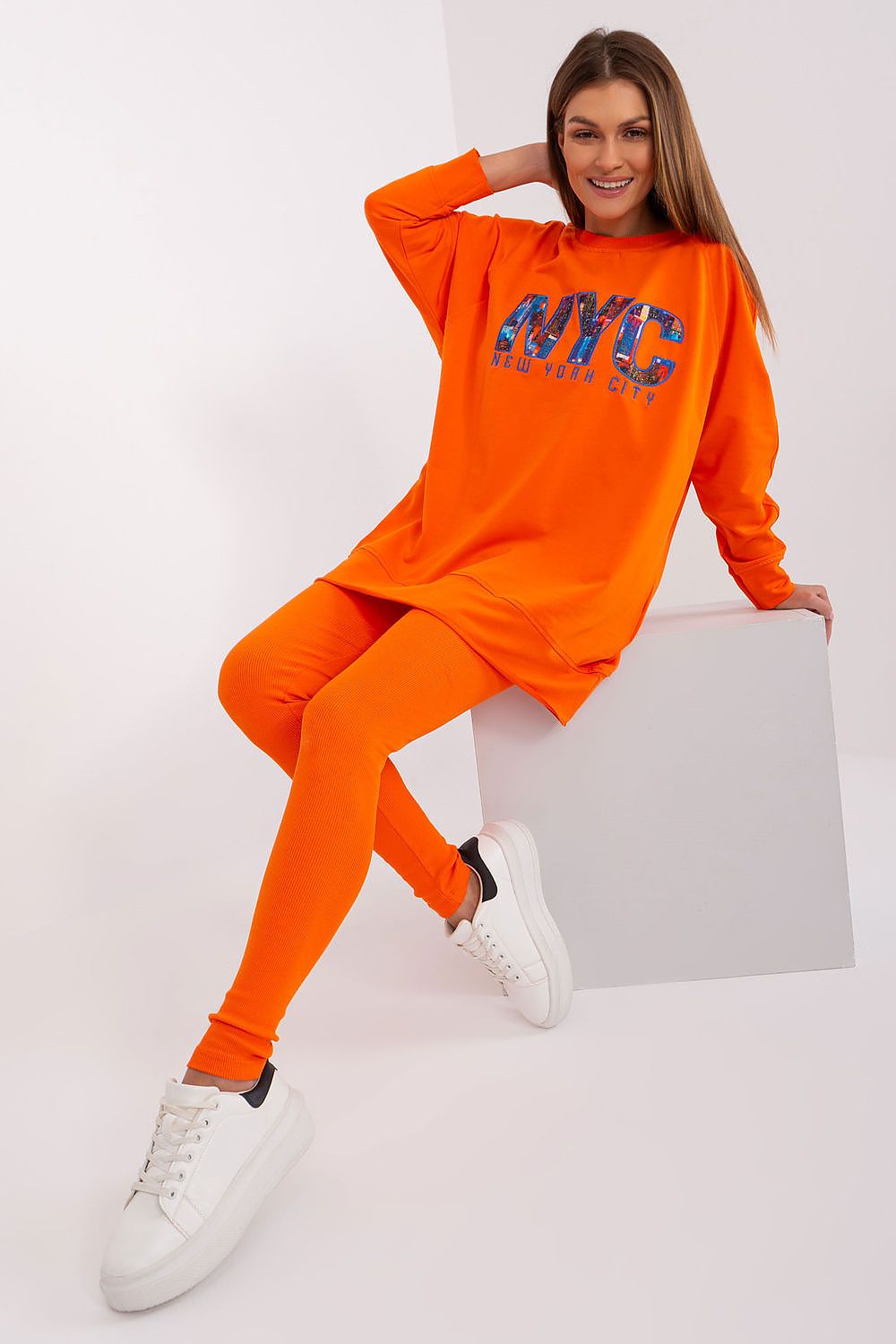 Sweatshirt Set Damen Print & Leggings Baumwolle – Bequem & Stylisch
