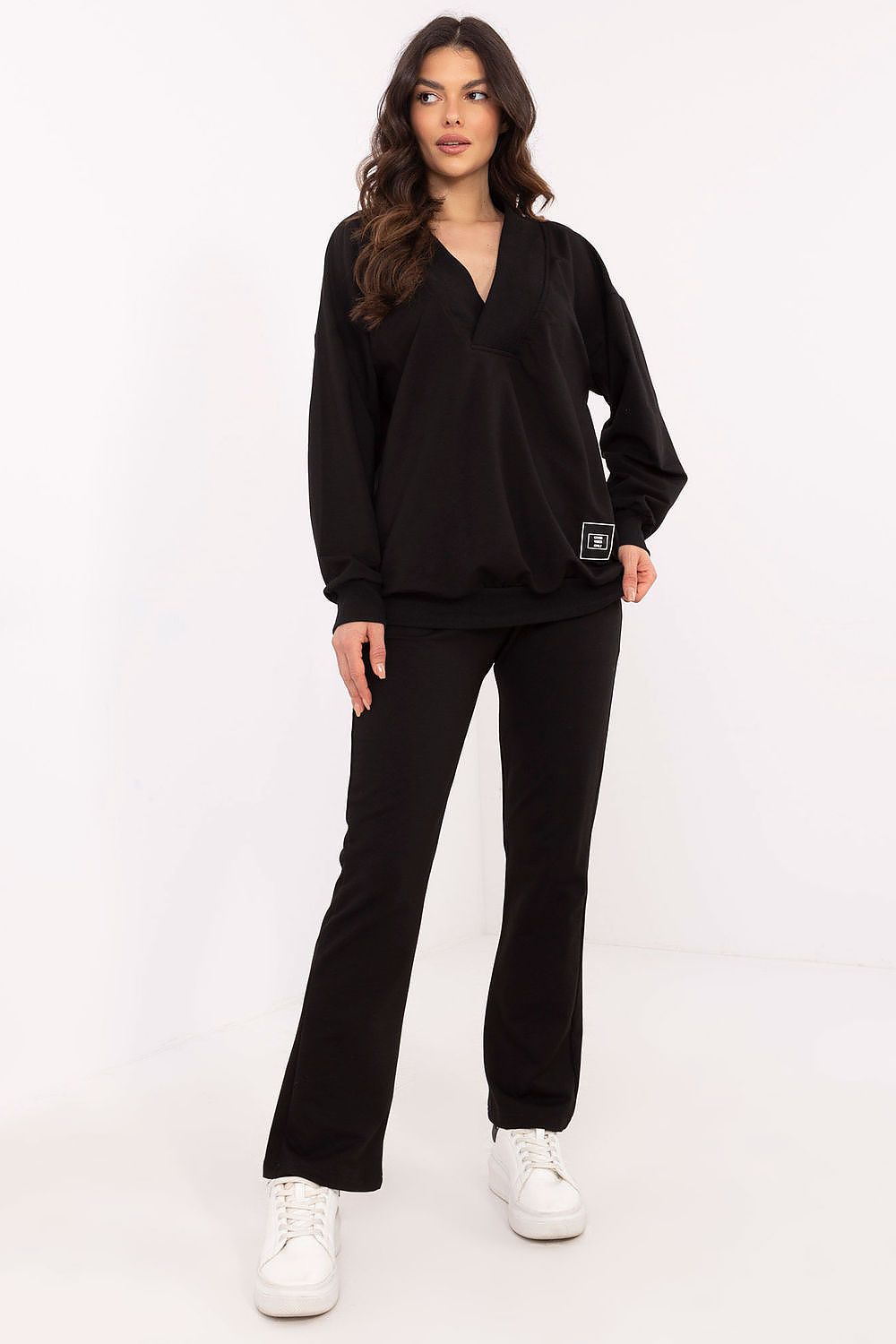 Pullover Set Damen Wickelausschnitt & Hose Baumwolle – Feminin & Casual