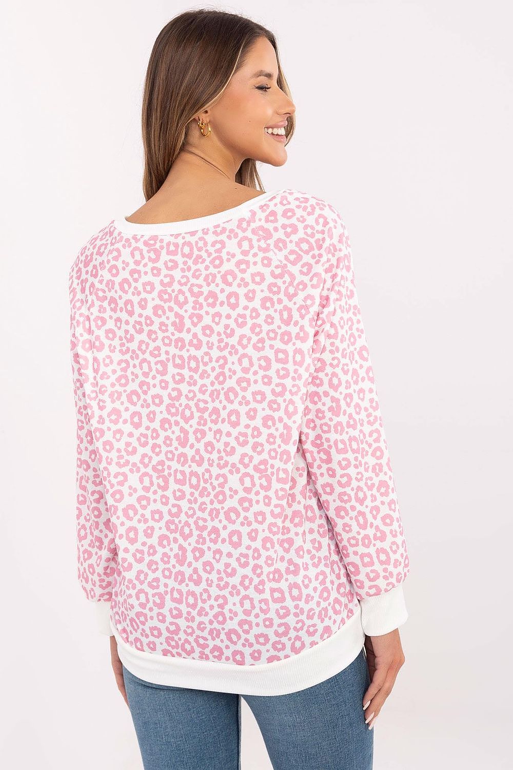 Bluse Damen Tiermuster Langarm lässig übergröße