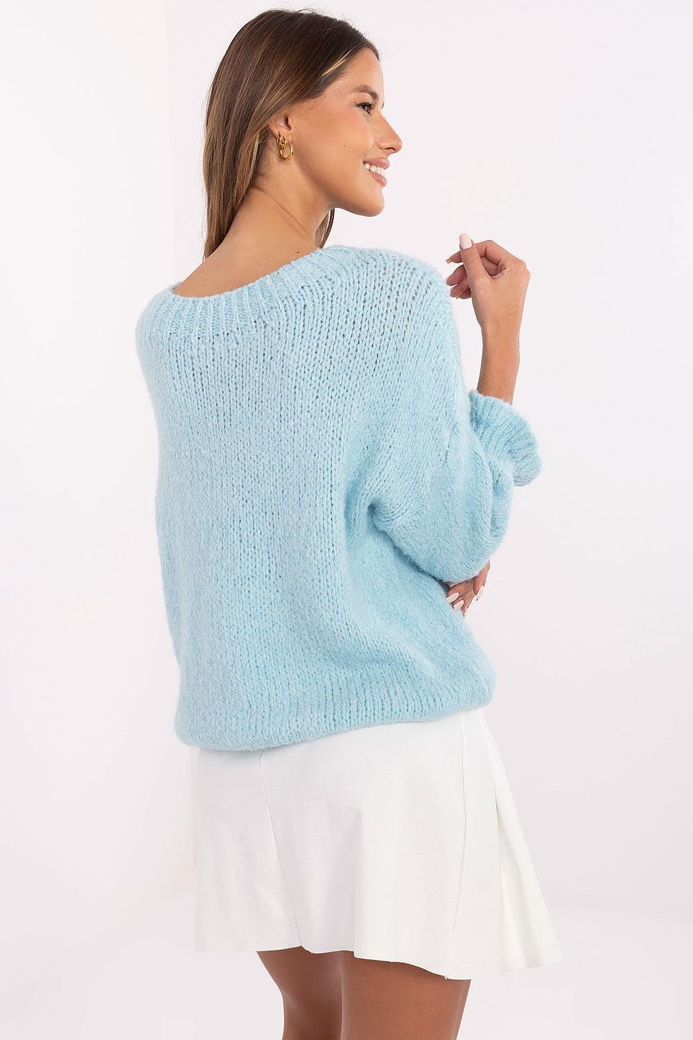 Damen Pullover Lässig Volant Ärmel Standardlänge Alltag