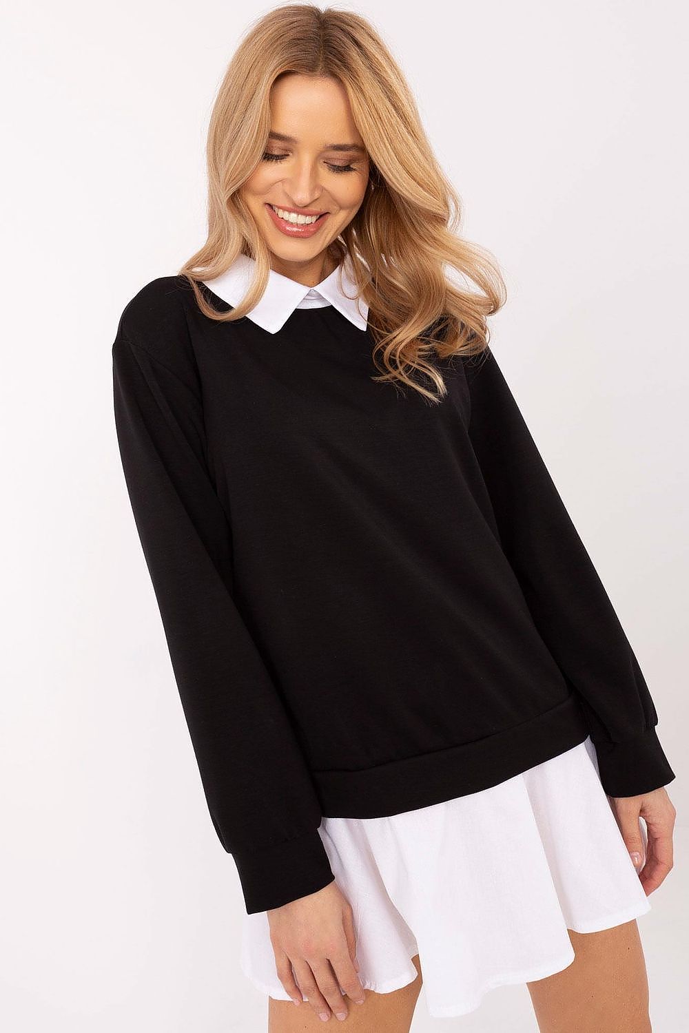 Bluse Damen klassischer Kragen Viskose Baumwolle elegant