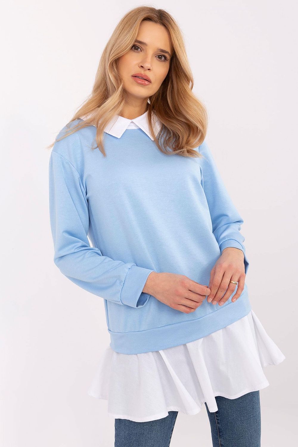 Bluse Damen klassischer Kragen Viskose Baumwolle elegant