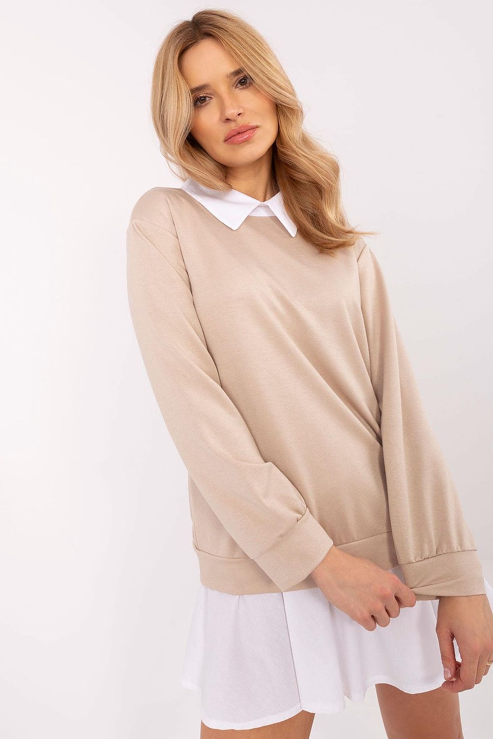 Bluse Damen klassischer Kragen Viskose Baumwolle elegant