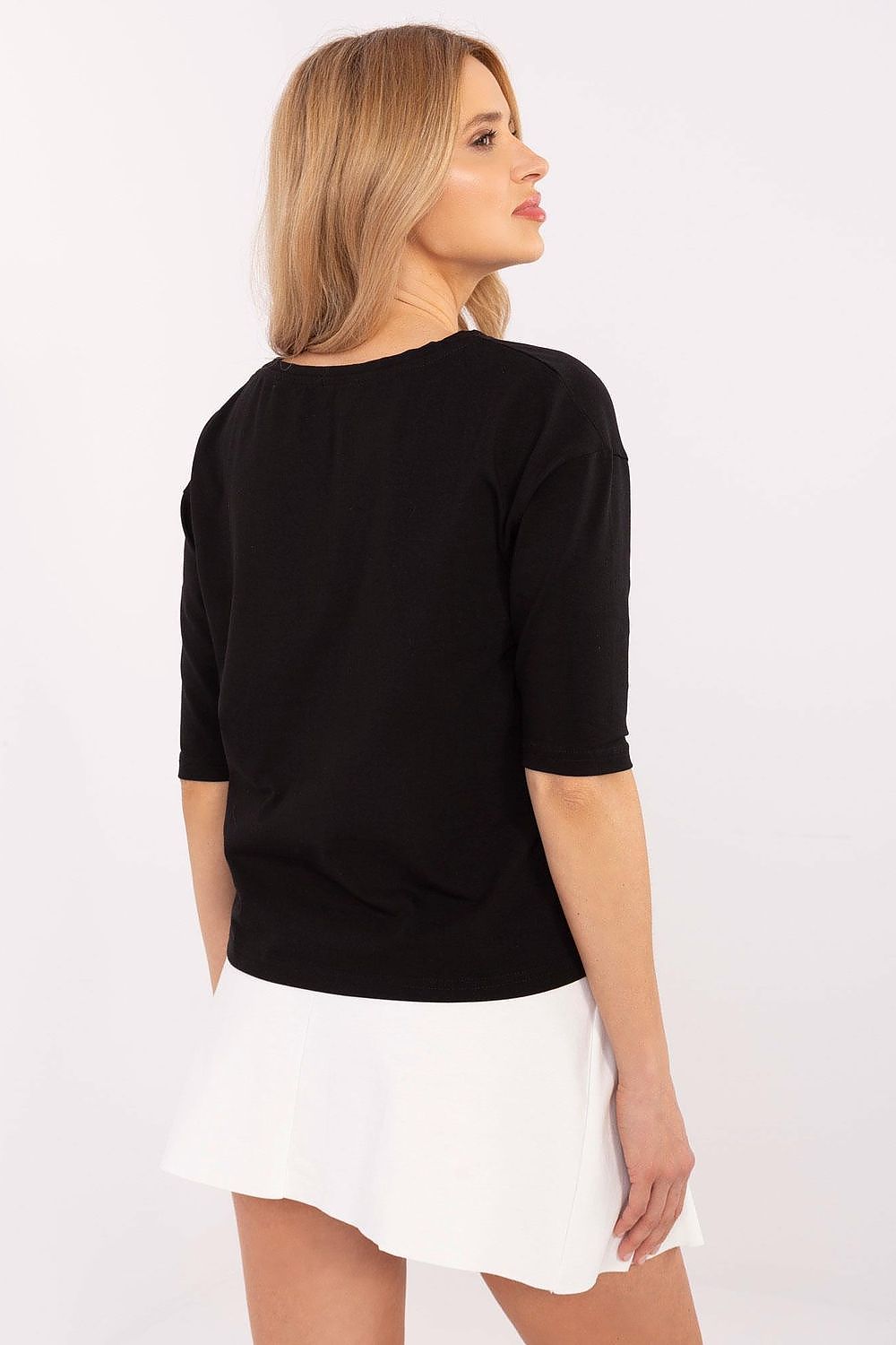 T-Shirt Damen 3/4-Arm Print Schriftzug Baumwolle – S bis XL