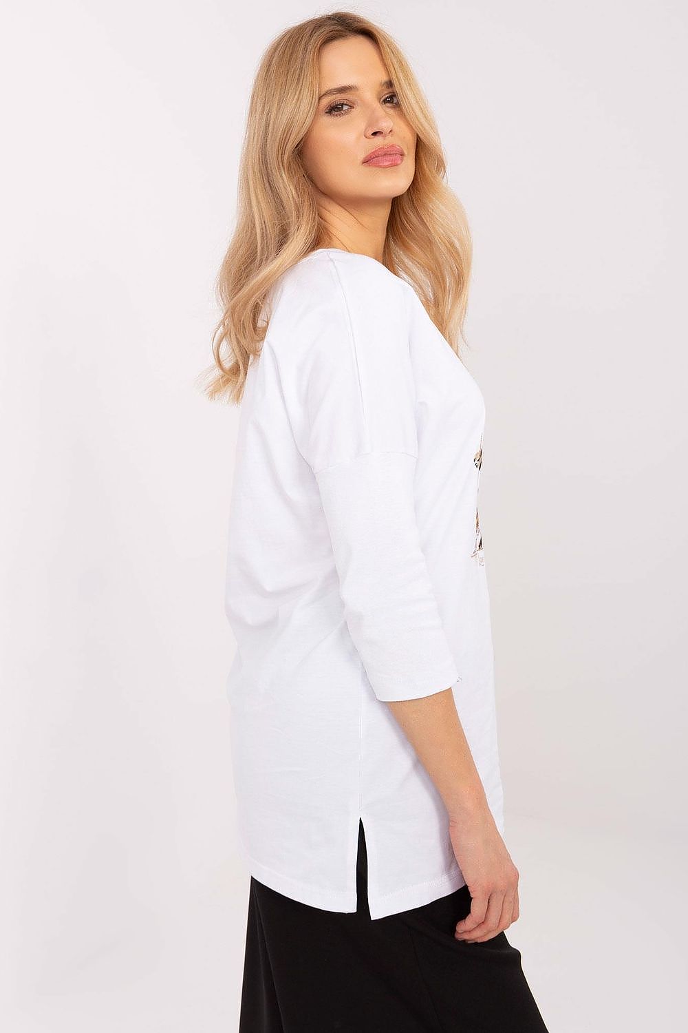 Longshirt Damen 3/4-Arm Tiermuster Baumwolle – S bis XL