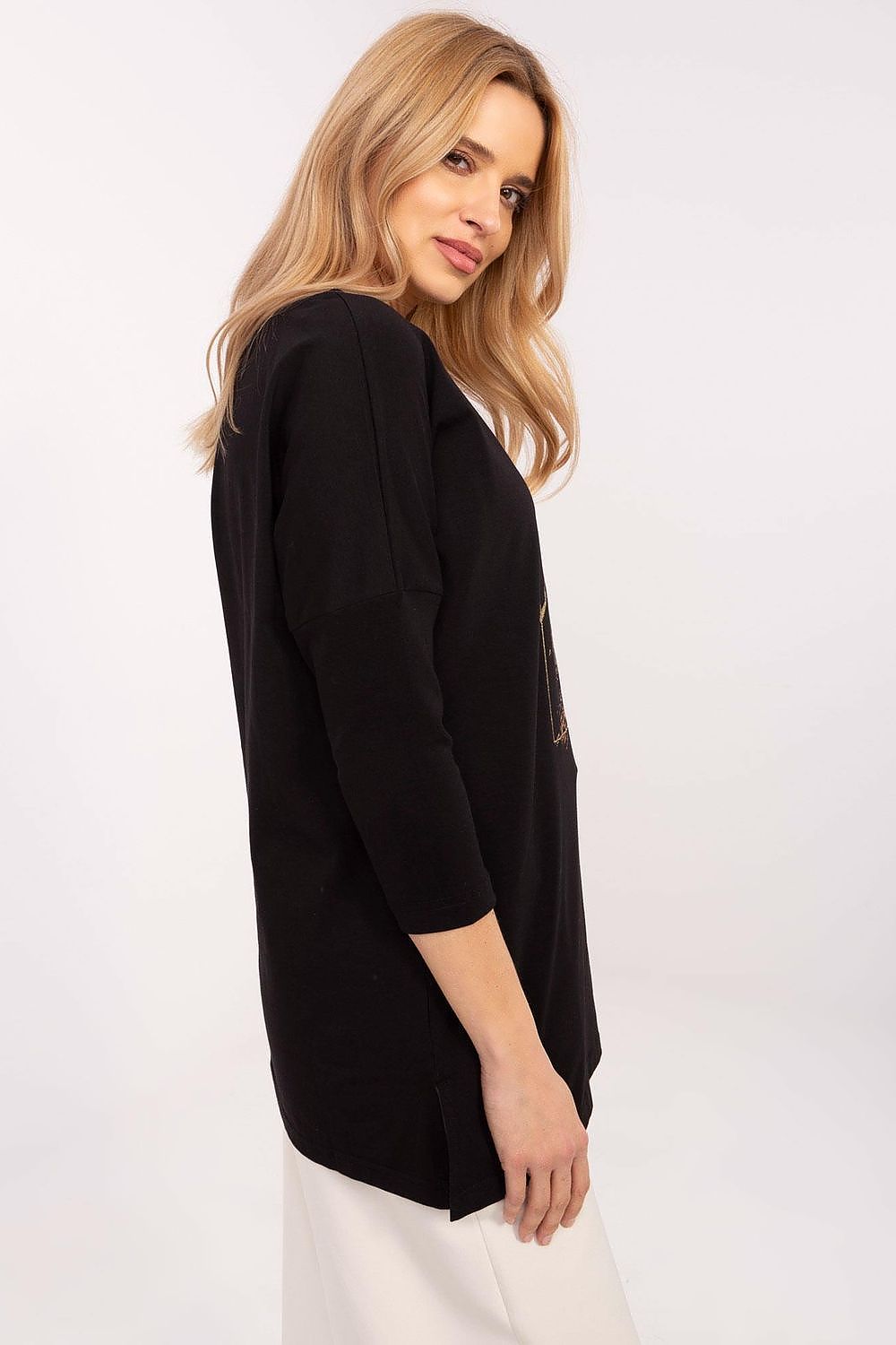 Longshirt Damen 3/4-Arm Tiermuster Baumwolle – S bis XL