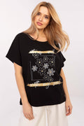 Oversize Top Damen Baumwolle lässig – S bis XL Schwarz