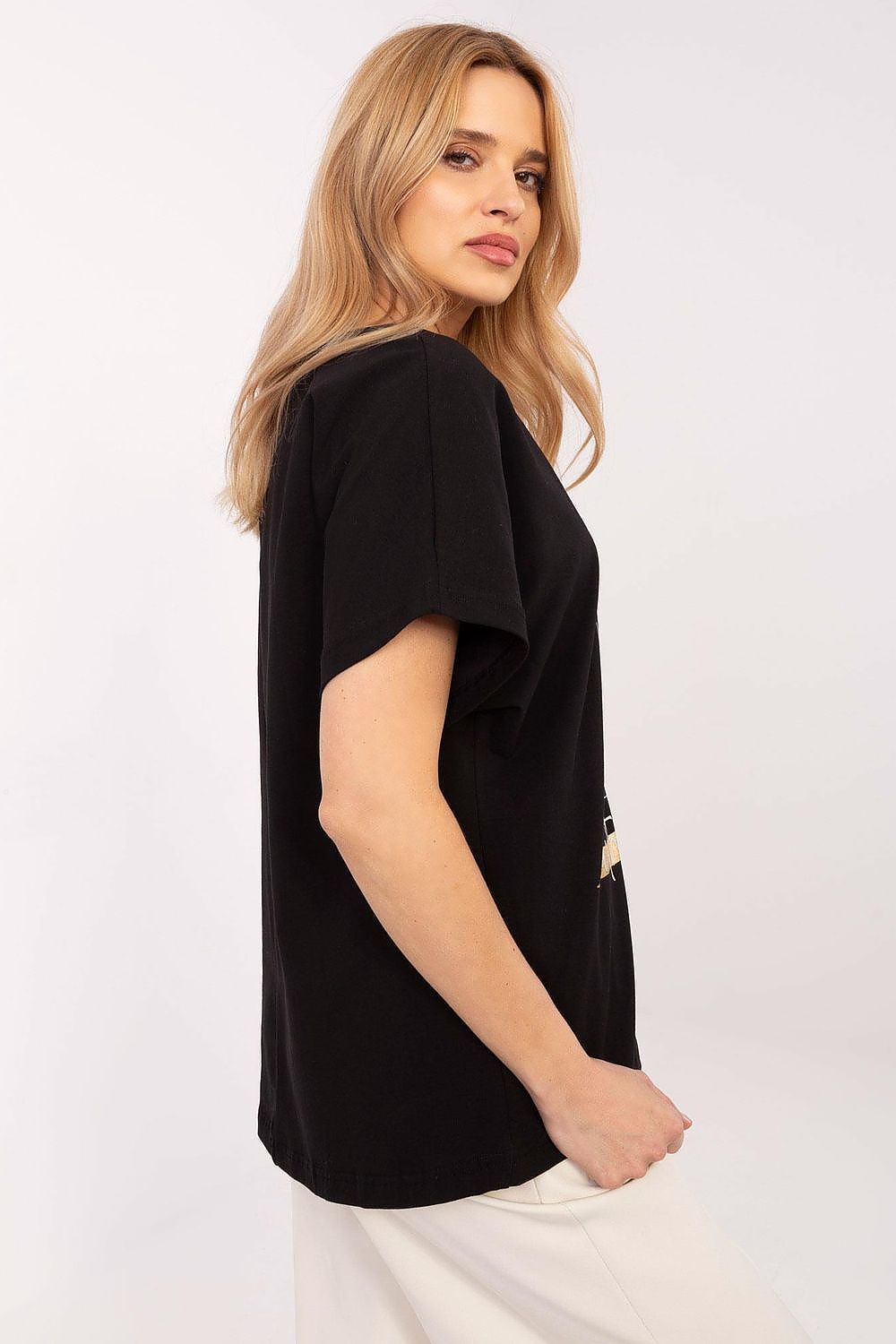 Oversize Top Damen Baumwolle lässig – S bis XL Schwarz