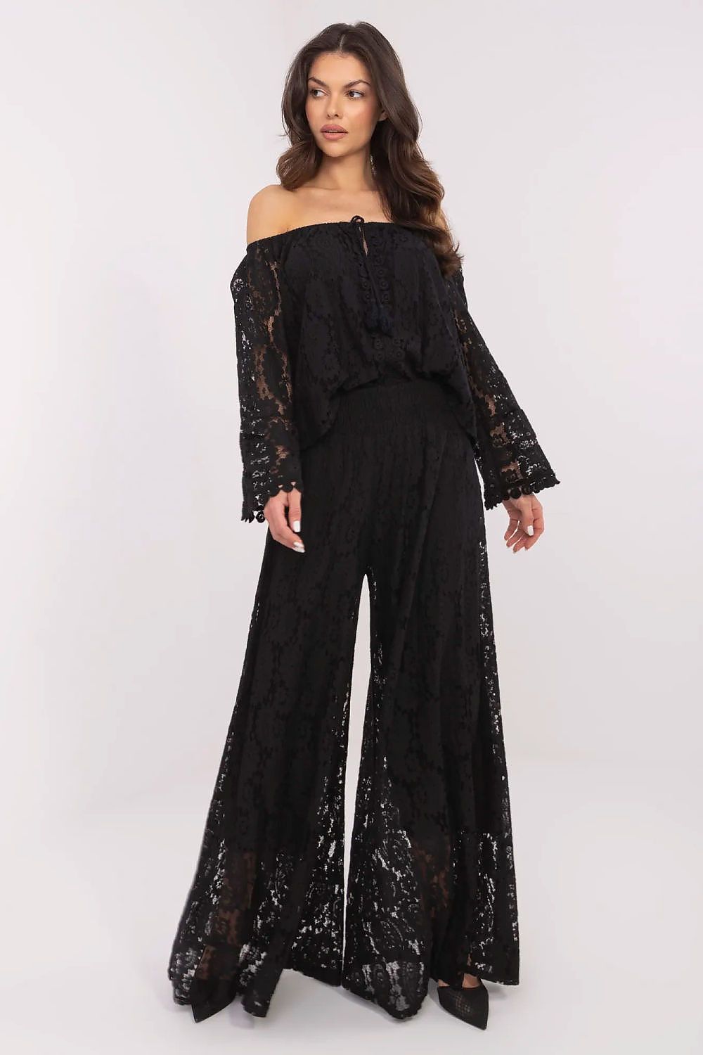 Spitzenhosen Damen – Elegante Palazzo-Hose mit Spitze