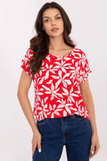 Bluse Damen Kurzarm Viskose locker rosa